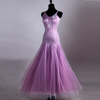 Roza bleščicami ballroom ples konkurence obleke, ženske dvorana valček obleke standard plesno obleko bonitete fokstrot flamenco