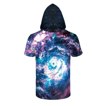 Individualne narave vortex visoko digitalno natisnjena na dnu okrogle ovratnik shirt kratek rokav skp z ohlapna T-shirt