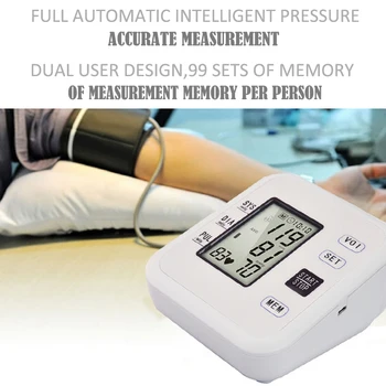 Celotno Samodejno Digitalno nadlaket Krvni Tlak Spremlja Srčni Utrip Stopnja Pulz Meter Tonometer Sfigmomanometri pulsometer