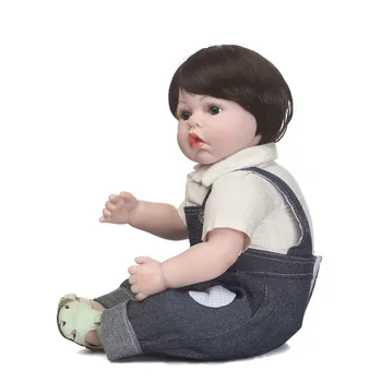 55 cm Novo Silikonsko Prerojeni Baby Doll Igrače Za Otrok Otroka Lep Malčka Lutke 22-palčni bela koža fant lutka igra hiša igrača bonecas