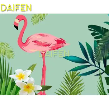 DIY 3D Diamond mozaik, Poln Krog Diamond slikarstvo Navzkrižno šiv Celoten Kvadratni Diamond vezenje Flamingo Gardenia Listi bambusa