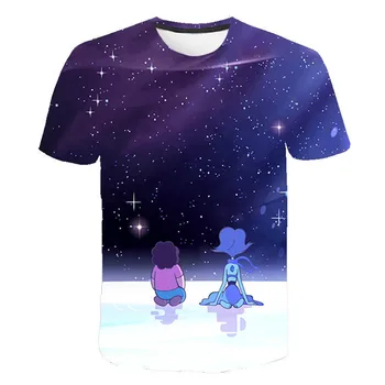 3D natisnjeni T-shirt, risanka vesolje T-shirt, fantje in dekleta majica kratek rokav, otroška oblačila