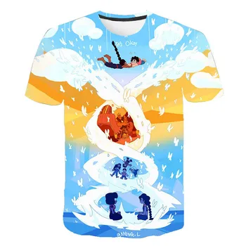 3D natisnjeni T-shirt, risanka vesolje T-shirt, fantje in dekleta majica kratek rokav, otroška oblačila