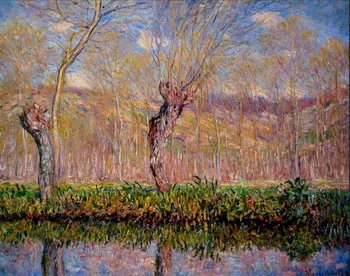 Visoko kakovostno Olje slikarsko Platno Reprodukcije Bregovih Reke Epte v Pomlad Z Claude Monet Slikarstvo ročno poslikane