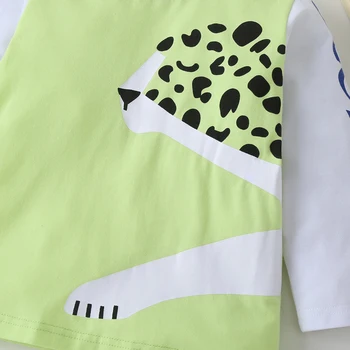 Imcute Malčka Fant Obleke Dveh Kosov Določa Bombaž Dolg Rokav Živali Leopard Vrhovi+Prikrivanje Hlače Dojenček Fant Obleke, 2-6Y