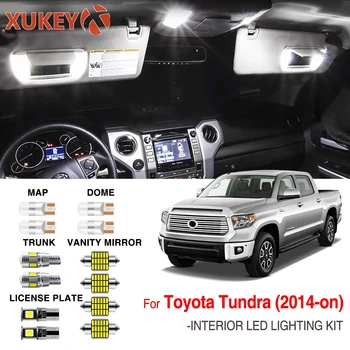 12pcs LED Sijalke Notranje Luči Komplet Zemljevid Dome Trunk registrske Tablice Žarnice Za Toyota Tundra 2016 2017 2018 2019