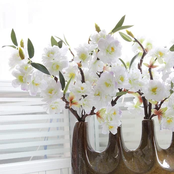 1 Kos Umetne 3 Branchlets High-end Simulacije Živo Češnje Cvetovi Rastlin, Cvetja Japonski slog Lažno Poroko Doma Dekor