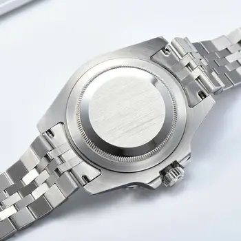 40 mm PARNIS črna številčnica, Keramične plošče Jubilejne Bracele Sapphire kristalno datum, GMT samodejno mens watch Mehanske ure