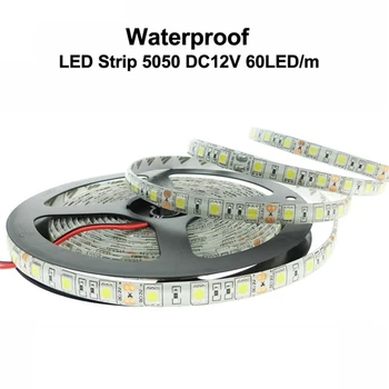 LED Trak svetlobe 5050 DC12V 5M 300led prilagodljiv 5050 bar svetlobo, visoko svetlost vodotesen RGB/Hladno Bela notranjo dekoracijo doma