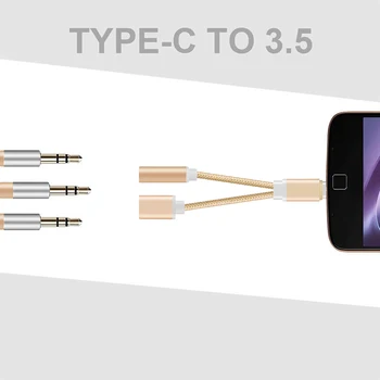 Tip-C Do 3,5 mm Polnilnik, Slušalke, Slušalke Kabel Adapter 2 V 1, USB Tip C Do 3,5 AUX Avdio Priključek priključek za Polnilnik Priključek za Napajalnik