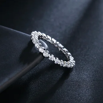 Moda princesa Poročni prstan Srebro lepe ŽENSKE, darilo AAA Cirkon kamna za kristalno srebrno poroko Obroč, nakit, angažiranost LR095