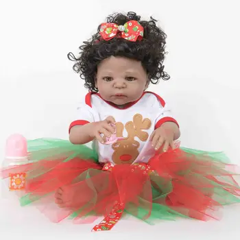 22-palčni Moda Rodi Punčko Neverjetno 55 CM za Celotno Telo, Silikonski Veren Bebe Prerojeni Baby Doll Igrača Za Otroke Rojstni dan, Božič, Darila