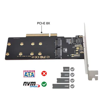 Chenyang Dvojno 2X NVME M. 2 AHCI, da PCIE Express 3.0 X8 Gen3 X16, Raid Card VROC Raid0 Hiper Adapter
