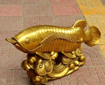 19 cm 32 cm Kitajski čistega bakra Feng Shui Denarja ribe, pobožne office home ustvarjalne obrti okraski