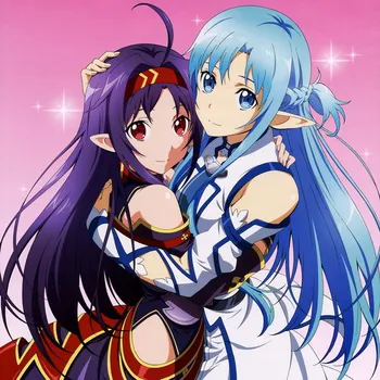 Sword Art Online Anime Yuuki & Asuna 45*45 CM Kvadrat Vzglavnik PillowCases #39413