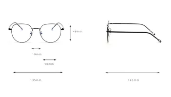 2020 Nove Oblikovalec Ženske Moški Očala, Optično Okvirji Kovinski Krog Očal Okvir Jasno Objektiv Eyeware Črna Srebrna Zlata Oči Stekla