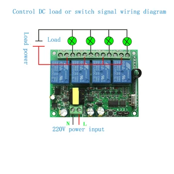 AC 220V 4CH Smart Brezžičnim Daljinskim upravljalnikom Preklopite Sistem Daljinskega Stikala za Luč Rele Modul, Sprejemnik Oddajnik 315Mhz /433Mhz