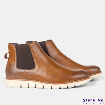 7~13 moški čevlji blagovne znamke 2020 udobno moda Gleženj Chelsea škornji usnjeni #BY506C3