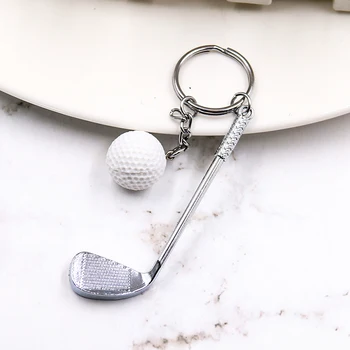Mini Golf Lopar Žogo Obesek Keychain Key Ring Ustvarjalne Kovinski Obesek Tenis Obesek Za Ključe, Športni Klubi Nakit Darilo Debelo