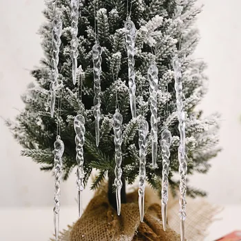 Božič Obesek Ledenica Obesek Okrašena S Plastičnimi Okraski za Božično Darilo Oznake Počitnice stranka vzdušje dekoracijo✪ω✪
