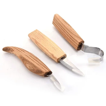 3PCS/Set Lesa Carvinga Kavljem Nož Orodje Whittling Nož, Čip Podrobno Nož, Carving Noži Kit za Les Žlico Carving