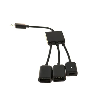 Nworld Micro USB OTG Hub Adapter Za Pametni telefon Tablični 3 in1 Multi Micro USB Razdelilnik Združljiv Za Androad Telefon, Fotoaparat, TV