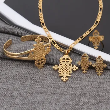 Bangrui 2017 Nov Prihod Zlate Barve križ, ogrlico, obesek, uhan obroč iz nakit za Ameriko in Kanada&Nizozemska&Afrika
