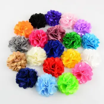 30PCS 5 CM saten cvet za otroško glavo DIY obrti, lahko izberete barve(HMF-2)