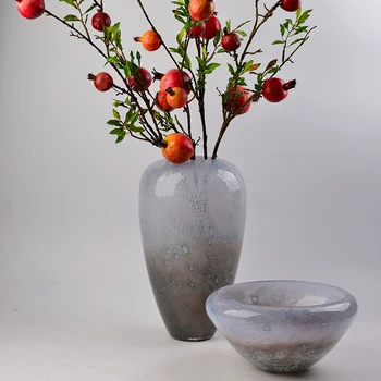 Moderno Stekleno Vazo za poročno dekoracijo doma dekor Namizni vaze za cvetje Styling morska deklica terarija Jasno, siva