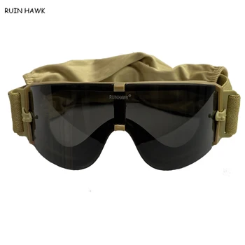 X800 Taktično Očala 3 Zamenljivih Objektiv USMC Vojaške Vojske sončna Očala, Airsoft Paintball CS Igre Oči Zaščitna Očala