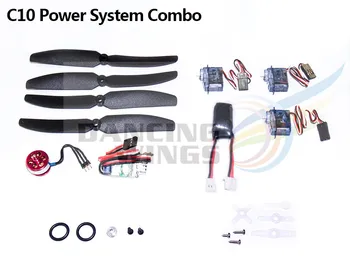 AEORC Mikro Sistem Napajanja Glavnik,C10 (Vključno vijaka ohranjevalnik zaslona,propeler,motorna(KV 2900),ESC,servo baterije)