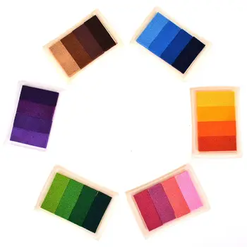 1Pcs Domače DIY Gradient Color ink Pad Multi-barvni Inkpad Žig Dekor Prstnih Scrapbooking Orodja 6 Barv
