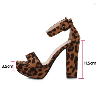 Ženske leopard sandali Super visoke pete sandala ženske Platformo sandali poletni čevlji