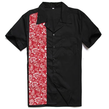 Vroče Prodaje Cvjetnim Tiskanje Majice Za Moške Paisley Plošča Bombažno Majico Rock N, n ' roll Priložnostne Charley Harper Zgleduje Moške Srajce