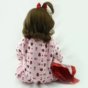 48 CM Prerojeni Baby Doll Igrača Vinil Mehko Srčkan Roza Krpo Telo Modni Kratek Volumen Las Spalna Baby Doll Otroci Pretvarjajo, Predvajaj igrače