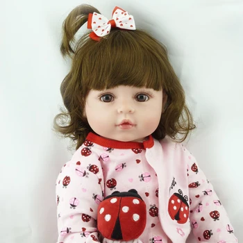 48 CM Prerojeni Baby Doll Igrača Vinil Mehko Srčkan Roza Krpo Telo Modni Kratek Volumen Las Spalna Baby Doll Otroci Pretvarjajo, Predvajaj igrače