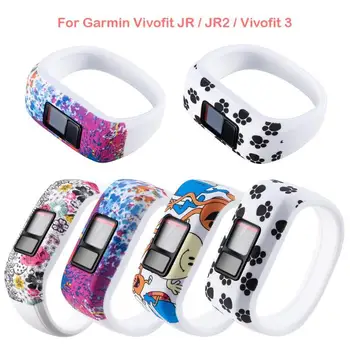 Silikonski nestrupeno Watchband Natisnjeni Trak za Garmin Vivofit JR/JR2/Vivofit 3 L Zmerno Mehkobo Zelo Udobna za nošenje