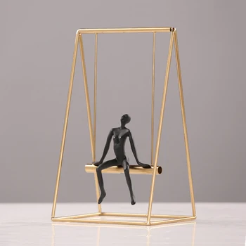 Sodobno minimalistično Skandinavskih zlitine okraski swing model mehko obleko kreativno dnevno sobo zaslon dodatki naselje gif