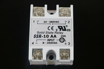 Enofazni Polprevodniški Rele SSR-10AA 10A AC-AC 8-250V 24-380V w hladilnega telesa