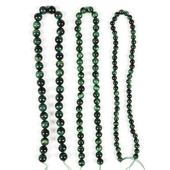Naravni gemstone 4-12 mm Različnih velikosti zelena TigerEye Svoboden kroglice DIY ročno izdelana ogrlica, zapestnica dodatna oprema Tovarne na debelo