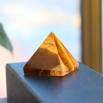 1pc Naravne crystal original yellow tiger oči Zdravilni kamen Kristalno Piramido obrt okraski Obrti Gem Kamna