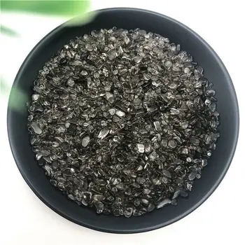 Debelo 50 g 2-5mm Naravnega Ledu Obsidian Black Crystal Gramoz Kamni Reiki Healing Dekor Naravnih Kvarčni Kristali