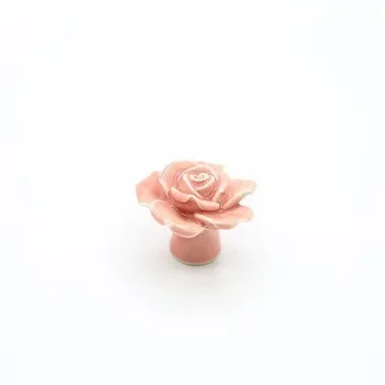 Keramični Rose Cvet Gumb Predala Potegne Ročaji Gumb / Klichen Omare Potegne Ročaji Omari Gumbi Ročaj Pohištvo Strojne Opreme