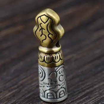 Ročno 925 Srebro Tibera Pečat Čistega Srebra Budistični Mala je Amulet Budistični Molitev Pečat Noge Tibera Tesnila