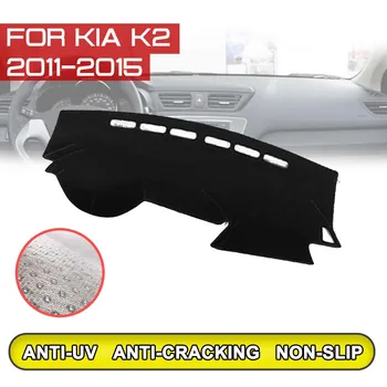 Za KIA K2 2011 2012 2013 Avto armaturne plošče Mat Anti-umazano Non-slip Dash Kritje Mat UV Zaščito Odtenek