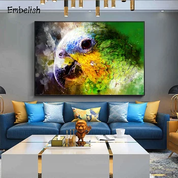 Embelish 1 Kos Akvarel Pisane Papige Živali HD Tiskanja Platna Slike Sodobne Dom Dekor Stenske Slike Za dnevno Sobo