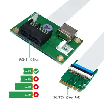 NGFF (M. 2) Tipka A/E PCI-E Express 1X +USB Riser Card z Visoko Hitrostjo FPC Kabel