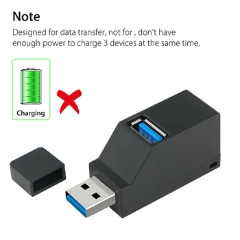 3 Port USB Hub Mini USB 2.0 3.0 za Visoke Hitrosti Hub Razdelilnik Polje Za Prenosni RAČUNALNIK U Disk za Bralnik Kartic Za iPhone Mobilni Telefon Xiaomi Hub