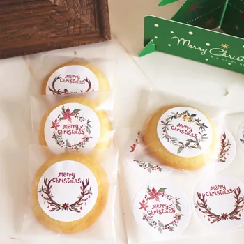 35mm Vesel Božič peko piškotov dekoracijo nalepke, štirje slogi oznake, 360 kos/veliko, Artikel Št. FE28