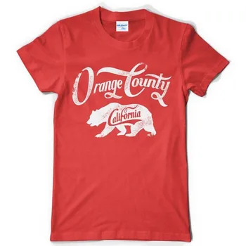 2019 Poletje Moda Ustvarjalne Natisnjeni Vroče Prodaje bombaž Majica s kratkimi rokavi Moški Tee Rdeče Tee Shirt Orange County baseballer Tee Majice